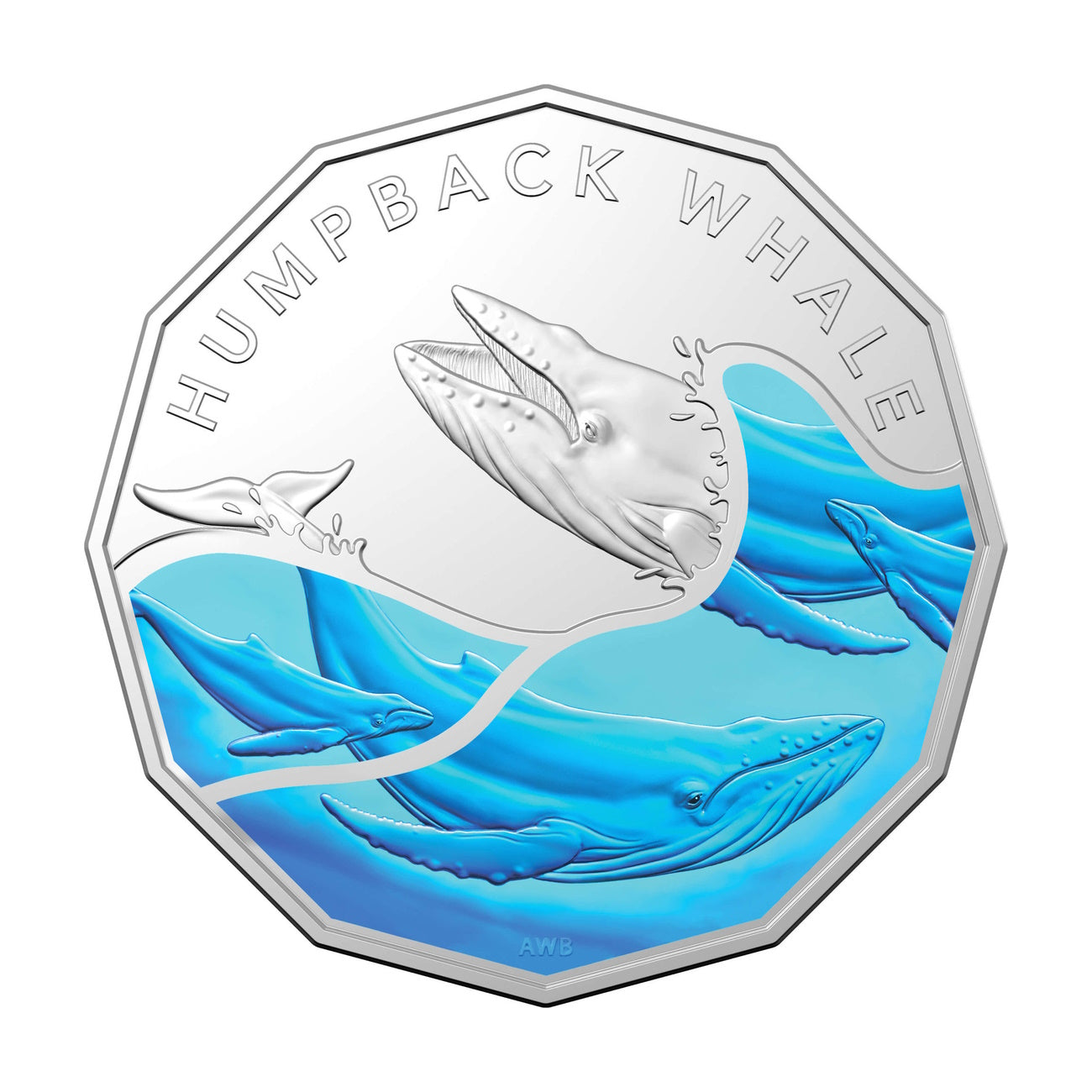 2023 Humpback Whale - Australian Antarctic Territory Series 50c Coloured UNC Coin