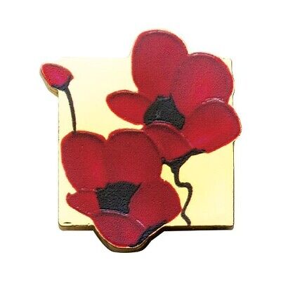 Remembrance Day Red Poppy Gold Plated Magnetic Badge Prestige Cover